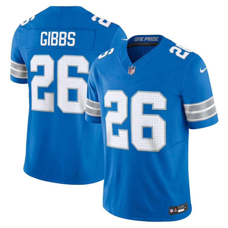 Men Detroit Lions #26 Jahmyr Gibbs Nike Blue Vapor F.U.S.E. Limited NFL Jersey->detroit lions->NFL Jersey